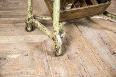 industrial cast iron table on wheels